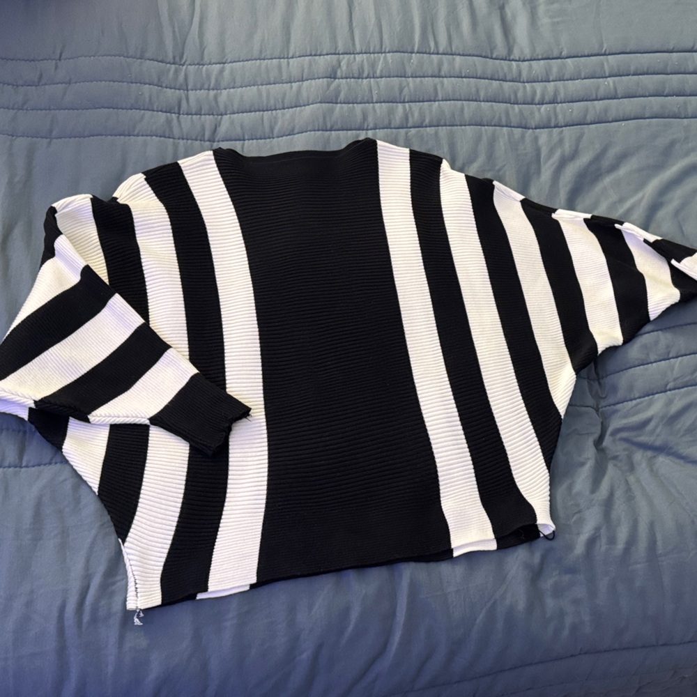 Black and White Striped Sweater